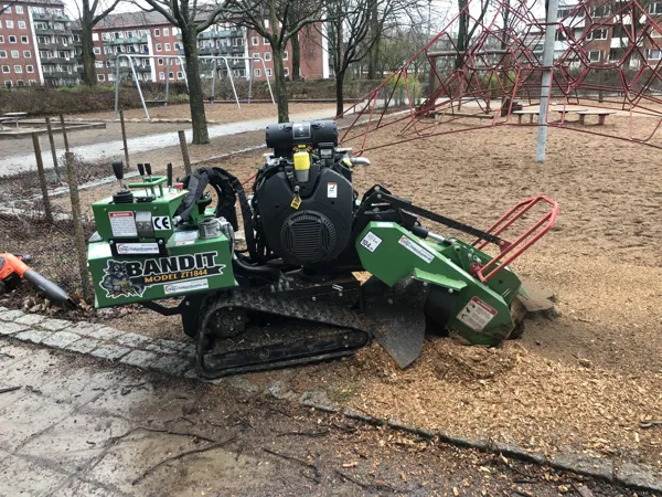 Stubbfräsning under utförande