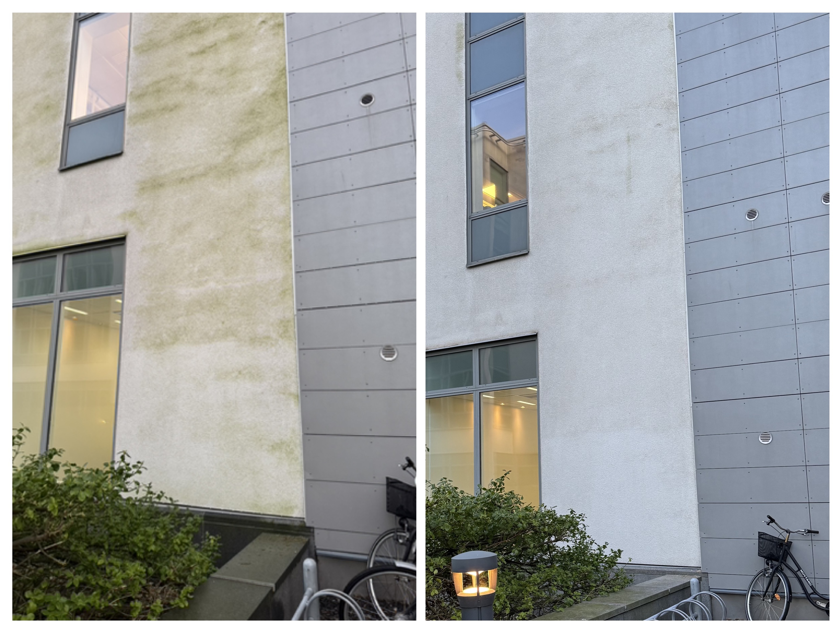 Fasadtvätt, algbehandling med grönfri i Hjärup